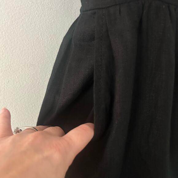 Madewell Sleeveless Wide Leg Adjustable 100% Linen Black Jumpsuit 0 New - Picture 6 of 13